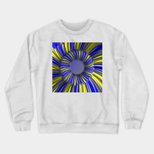 Surreal bright yellow and blue mobius ring design in Dali style Crewneck Sweatshirt